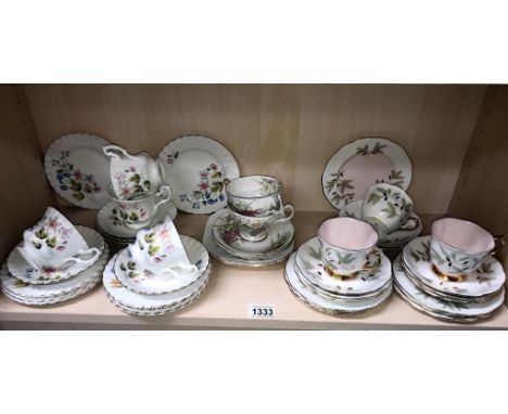 A 20 piece Royal Albert tea set (only 3 cups), 2 Bell trios &amp; a 19 piece Richmond part tea set