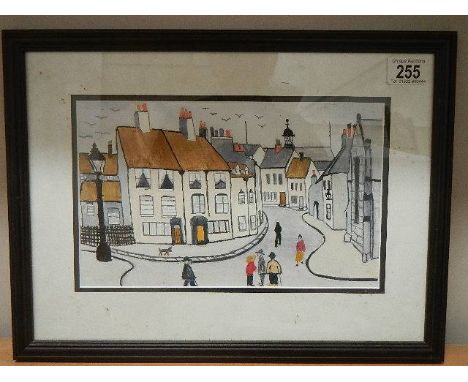 A mid 20th century unsigned Lowry style print.  42 x 32 cm.