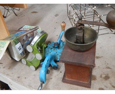 A Spong bean sliver and a coffee grinder.