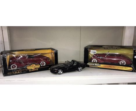 2 Ertl 1.18 scale American Muscle &amp; 1 unboxed Burago