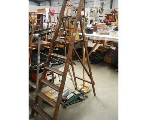 A wooden step ladder.