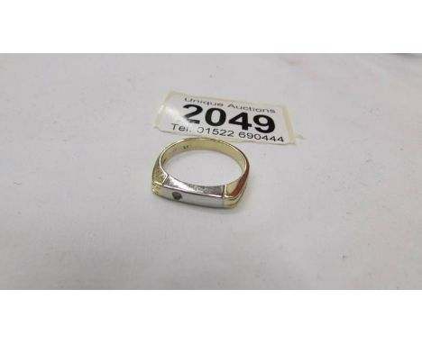 A 14ct gold gentleman's diamond set ring, size R half, 4.6 grams.