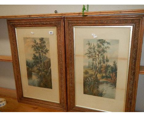 A pair of framed and glazed print entitled 'Kingfisher Home' and 'The Hunt of the Swallows'. 59 x 89 cm.