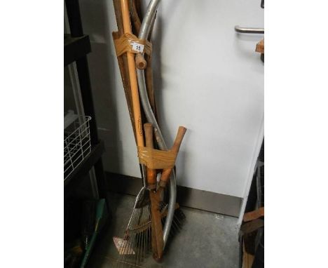 A quantity of garden tools.
