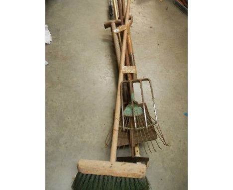 A quantity of garden tools.