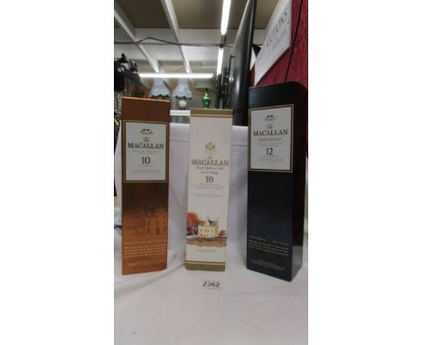 Three boxed "The Macallan" Highland single malt scotch whisky, ****Condition report**** All 3 sealed with good spirit levels