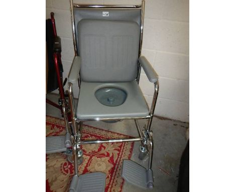 A commode chair.