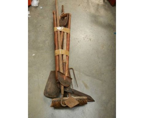 A quantity of garden tools.