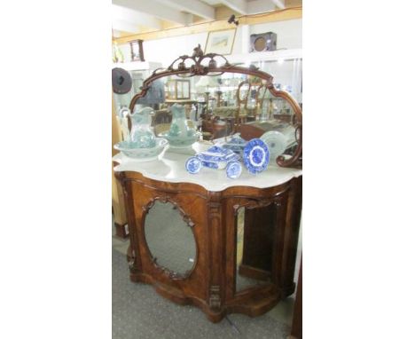 A good Victorian mahogany credenza with mirror back and marble top. ****Condition report**** Marble top in good condition, mi