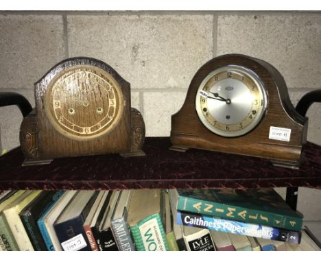 A Garrard oak mantle clock &amp; 1 other
