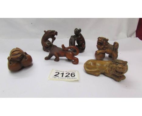 Six assorted netsuke.