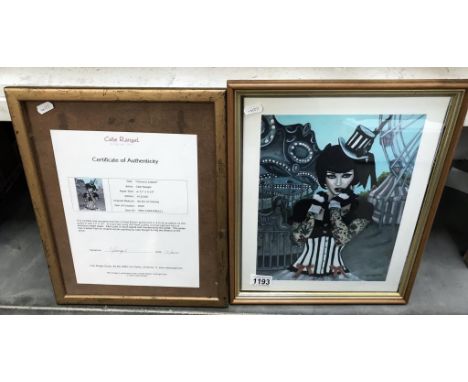 A limited edition 15/100 print 'Cherry's Jubilee' by Cate Rangel (frame A/F) 11" x 14" acrylic on canvas with certificate