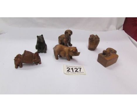 Six assorted netsuke.