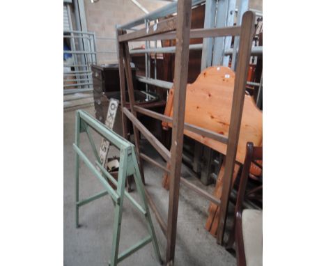 A vintage clothes airer