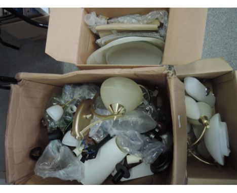 Three boxes of various light fittings