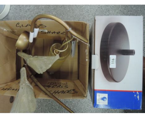 Two boxes of various light fittings 