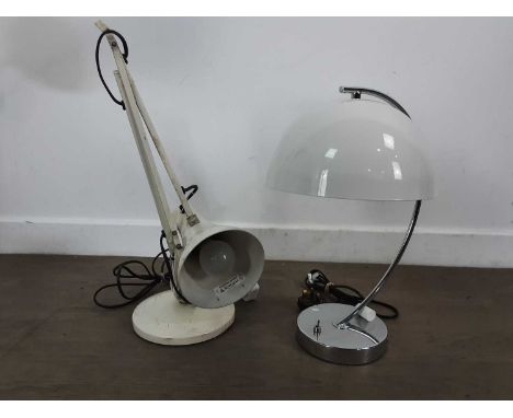 CREAM PAINTED ANGLEPOISE LAMP, ALONG WITH OTHER LAMPS  including a black Anglepoise model 90T lampcream lamp 80cm high