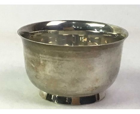 SILVER BOWL, retailed by Rattray, Dundee10cm diameter Qty: 176gTarnishing and stains present to inside and outside of bowl, s