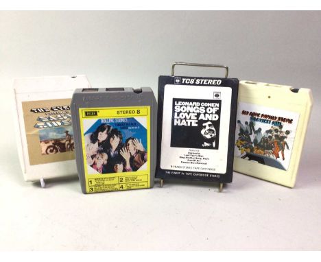 COLLECTION OF 8 TRACK CASETTES, including Sly &amp; The Family Stone Greatest Hits, Rolling Stones Through the Pat, Darkly, D