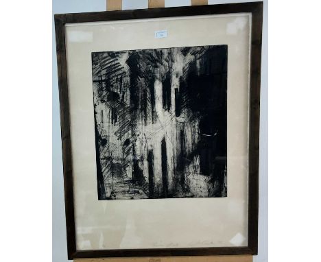 * JO GANTER RSA (BRITISH b. 1963), ROMAN STREET etching on paper, signed, titled, dated '90, and numbered 1/8mounted, framed 