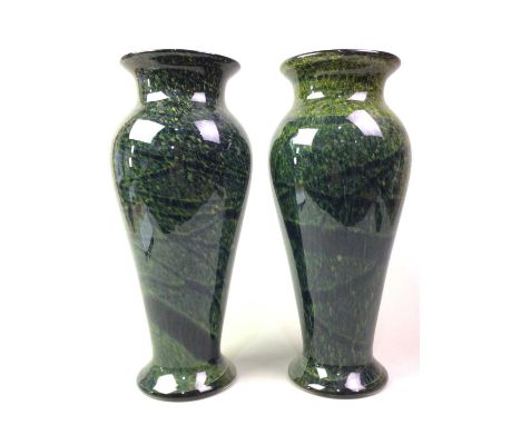 PAIR OF DECORATIVE GLASS VASES, MID / LATE 20TH CENTURY in the manner of Mdinaeach vase - 39cm highQty: 2Additional images ad