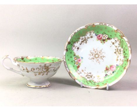 VICTORIAN COALPORT PART TEA SERVICE, with floral and gilt pattern