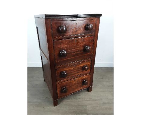 VICTORIAN OAK CAMPAIGN CHEST, the hinged top opening to reveal an interior fitted with a wash basin and mirror88cm high