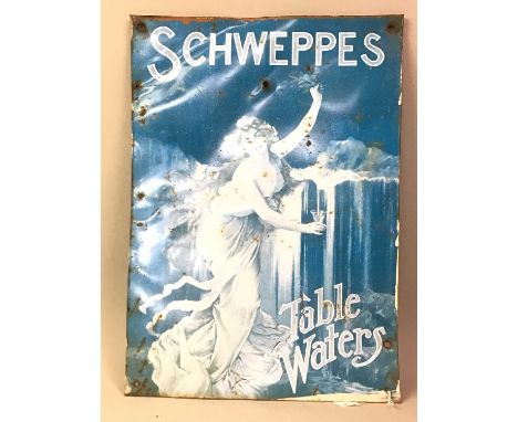 SCHWEPPES TABLE WATERS METAL ADVERTISING SIGN, along with two further metal advertising signs for David Macbrayne Ltd and Joh