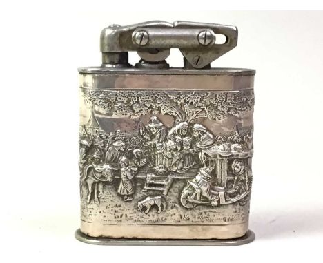 CONTINENTAL  SILVER MOUNTED TABLE LIGHTER, AND A RONSON LIGHTER the tablelighter stamped to base10cm highQty: 2