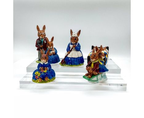 Includes Family Photograph DB1, Sleepytime DB15, Clean Sweep DB6, Sleigh Ride DB4, and Spring Time DB7.Royal Doulton backstam