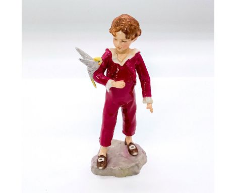 Depicting boy in red outfit with bird perched on his arm. Royal Worcester backstamp. Fine bone china.This item has no reserve