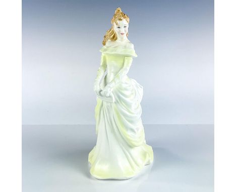 Elegantly dressed lady in pale yellow gown holding a clutch evening bag.Royal Doulton backstamp. This item has no reserve. Is
