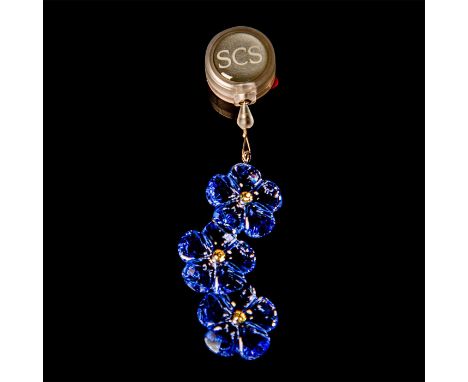 A beautiful decor of three dangling purple crystal flowers, with retractable monofilament. Gifted to Swarovski Collectors Soc