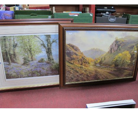 W. R Makinson, Bluebell Wood, limited edition colour print of 500, 38.5 x 49cm, pencil signed. Rex Preston and other colour p