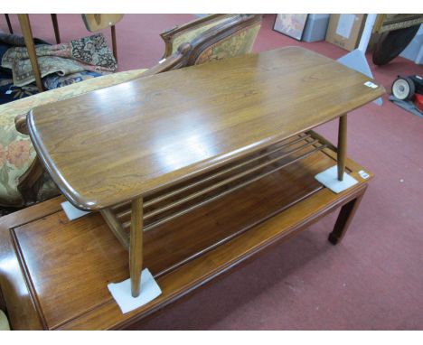 Ercol, Rectangular shaped coffee table, on splayed legs, 105cm wide.