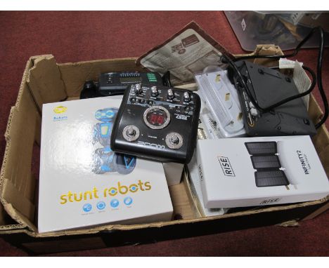 Electrical - Boxed Stunt Robot by Toy express, Stylophone, Secret Agent alarm clock, Rise Solar Charger, etc. (One Box) All u