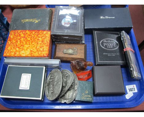 Eddie Stobart Pocket Watches, the Delivery pocket  cup, Ben Sherman pen set, albums of sketch and verse, glass paperweight, e