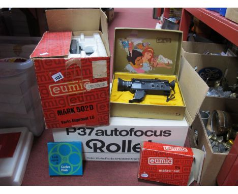Eumig Mark 502D Super 8 single 8 standard 8 projector, Eumic mini 5 cine camera, Rollei P37A, Rollei P37 autofocus (4).