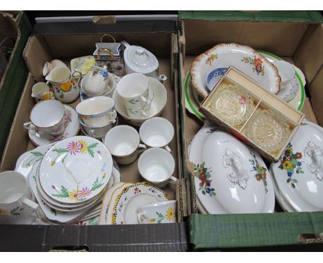 Spode Small Bowl 6cm, with various ceramics to include hand painted part e set, two lidded tureens and Plaissy lidded trinket