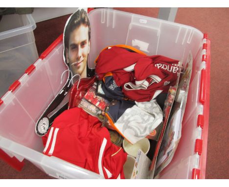Sporting Memorabilia - Liverpool F.C., mirror, ceramic jugs, model of Anfield, Patrik Berger goal hanger, cassettes, beer mat