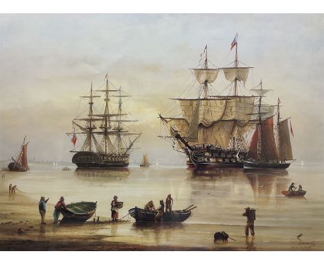 Michael James Whitehand (British 1941-): 'Shipping on the River Humber', limited edition colour print signed and numbered 191