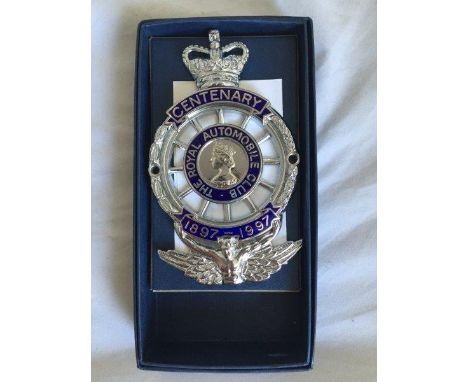 A Royal Automobile Club Centenary badge 1897-1997, new old stock. 