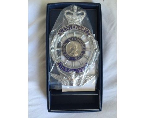 A Royal Automobile Club Centenary badge 1897-1997, new old stock. 