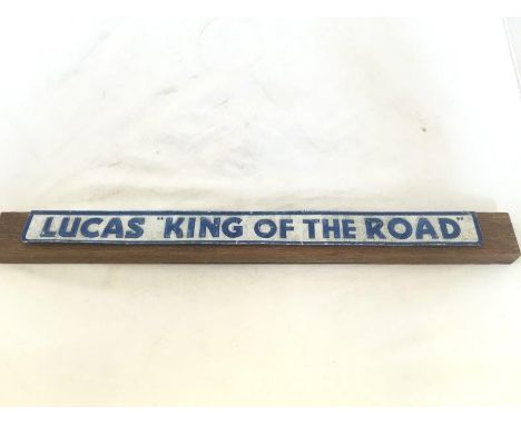 A Lucas 'King of The Road' shelf strip mounted on wood. 