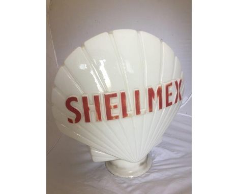 A Shellmex glass petrol pump globe by Hailware, slight fading and chipping to neck. 
