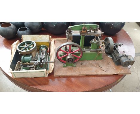 A Stuart live steam beam engine together with other accessories for live steam engines etc 