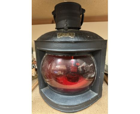 A ships Port lamp with red glass lens