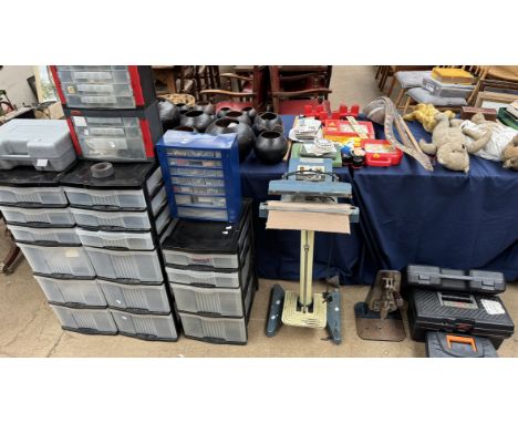 Stacking drawers together with assorted tools etc 