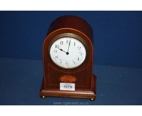 An inlaid Edwardian mantle Clock.