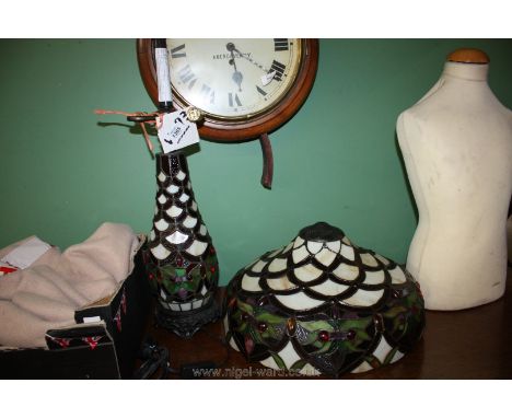 A large Tiffany style lamp.